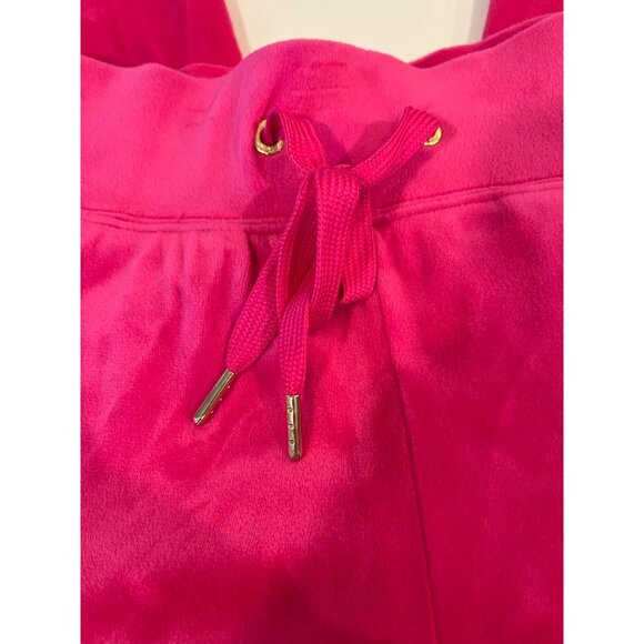 Lilly Pulitzer Hot Pink Velour Jogger Pants With Gold Accents & Elastic Waist Wo - Picture 5 of 9
